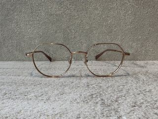 Rosegold thick titanium eyewear suitable for high degree
