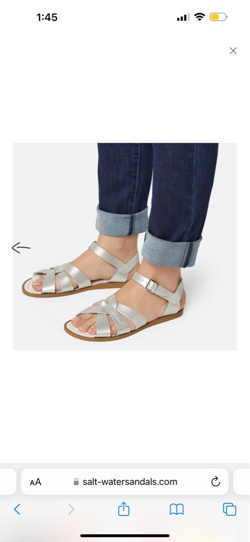 Silver clearance saltwater sandals