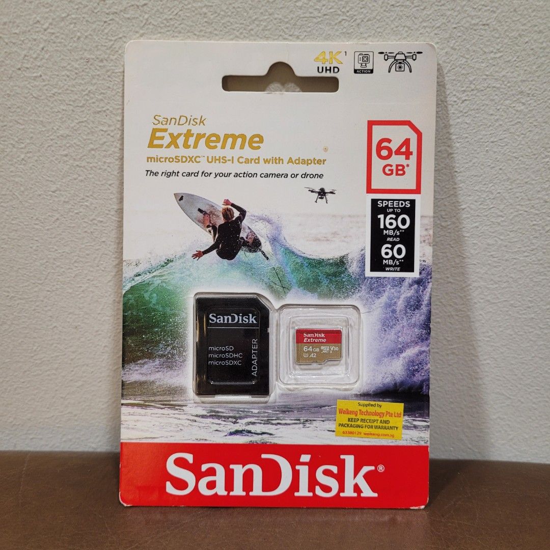 SanDisk Extreme MicroSDXC UHS-1 Card with Adapter 64GB, Mobile