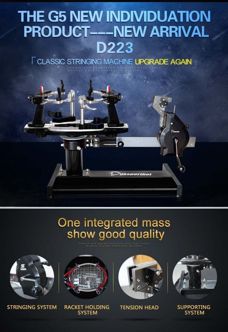 SIBOASI D223 Tabletop Manual Stringing Machine, Sports Equipment