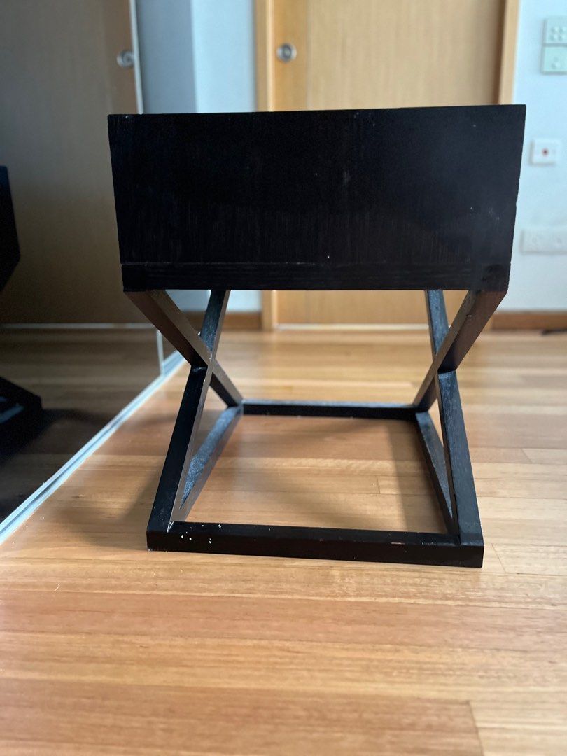 Side table (Category: Tables & Sets) located in Singapore. Submitted by themahes (Listing ID 1264289080, Image 2). Description: Well loved wooden side tables. Bought from furniture designer in Australia. Solid structure and interesting design. Large drawer space. Perfect in lounge or beside bed. .