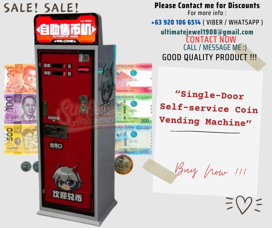 Singledoor Selfservice Coin Vending Machine Coin Changer Vending