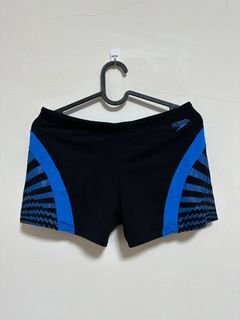 Speedo藍黑短版泳褲
