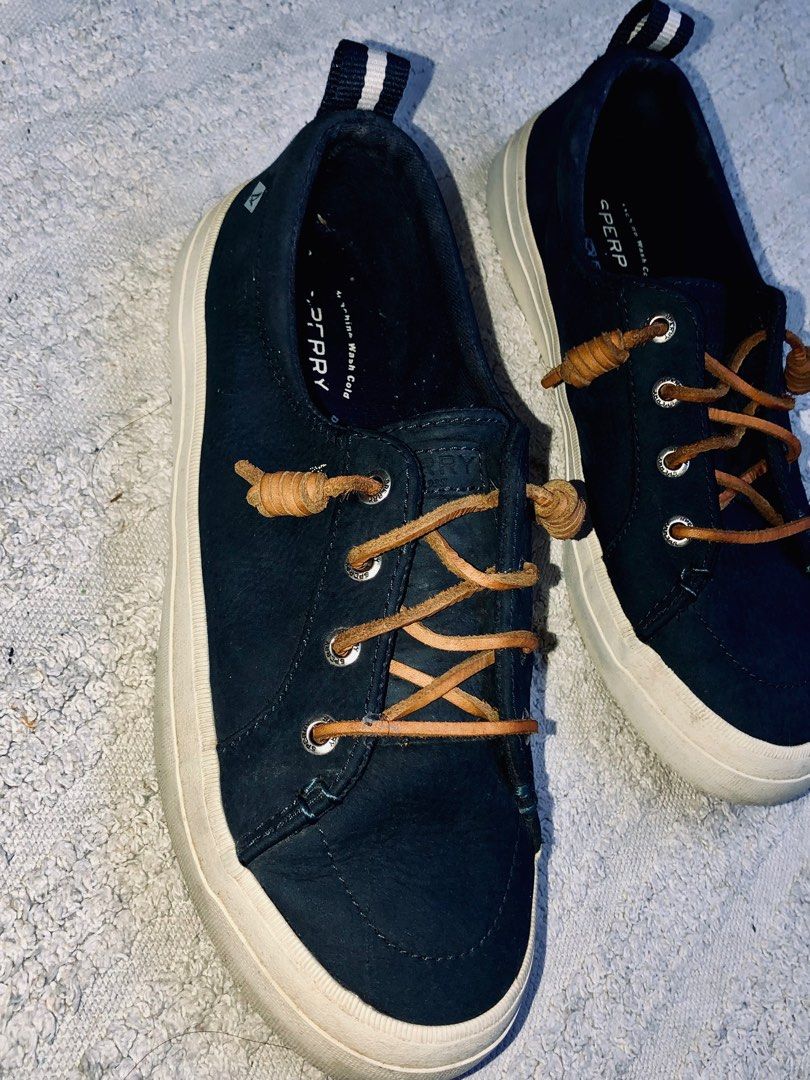 Sperry Womens Crest Vibe Washable Leather Sneaker