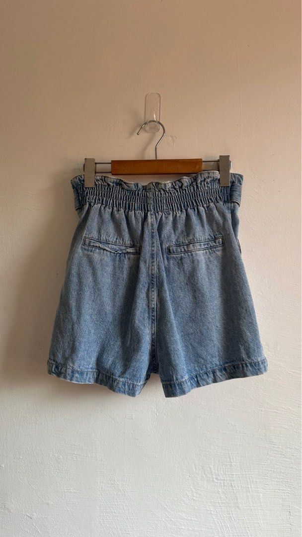 Short denim store paper bag stradivarius