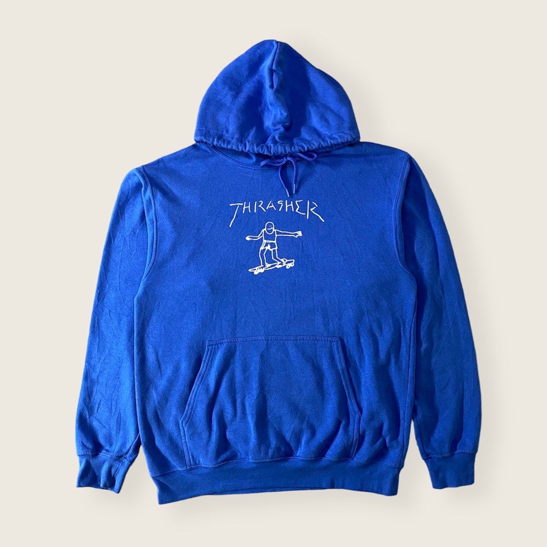 Royal blue thrasher hoodie shop