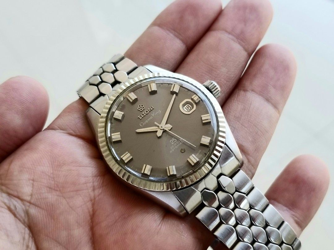 Titoni Cosmo King 14k RIM 25j Rotomatic Grey ghost Dial datejust