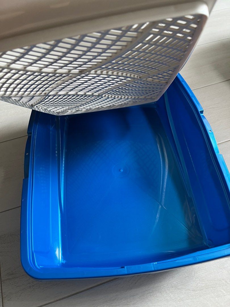 Van Ness CP5 Sifting Cat Pan Litter Box with Frame Blue Gray Pet