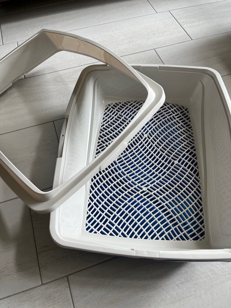 Van Ness CP5 Sifting Cat Pan Litter Box with Frame Blue Gray Pet