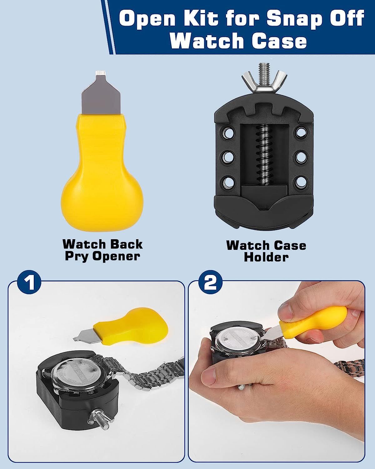 Vastar Watch Repair Kit Watch Battery Replacement Tool Kit Watch Link Removal Tool Kit Watch Band Link Pin Tool Set with Carrying Case
