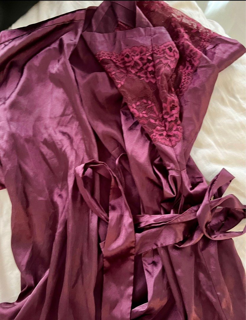 Purple silk robe victoria secret store