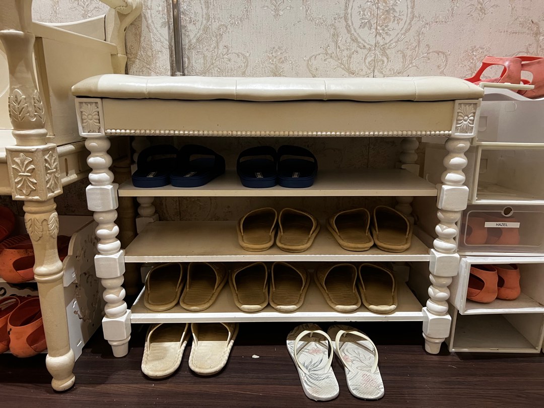 Vintage Shoe Rack Bench, Furniture & Home Living, Furniture, Chairs on