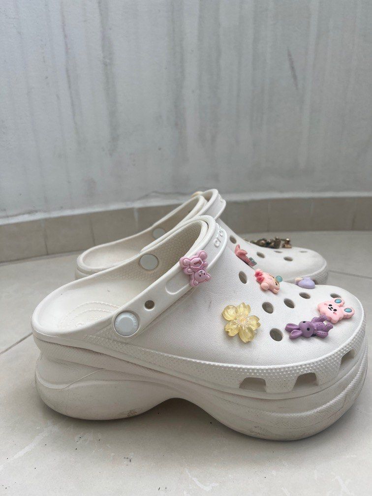 White crocs with clearance flowers