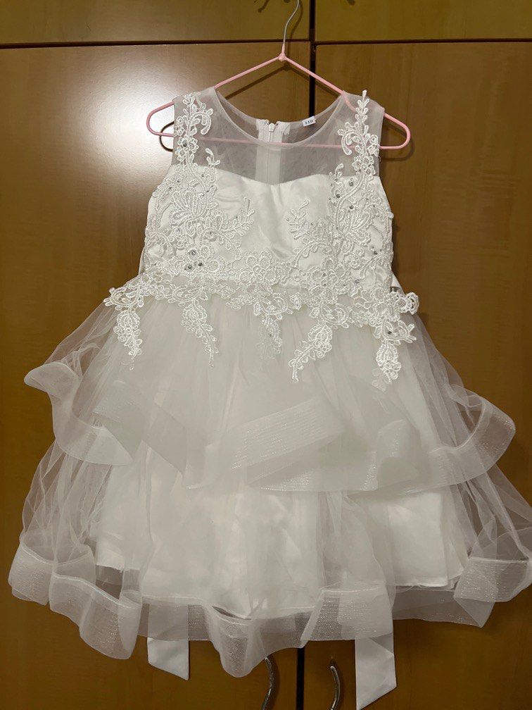White party wear frock for baby girl best sale
