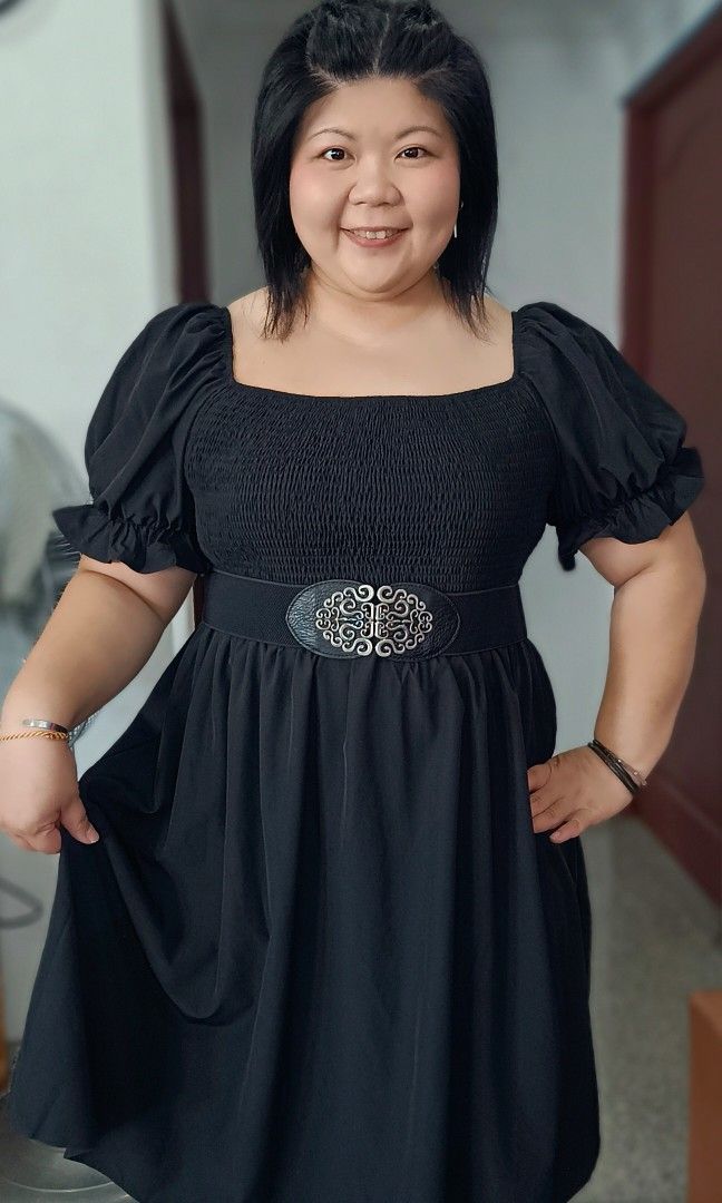 Women plus size black dress