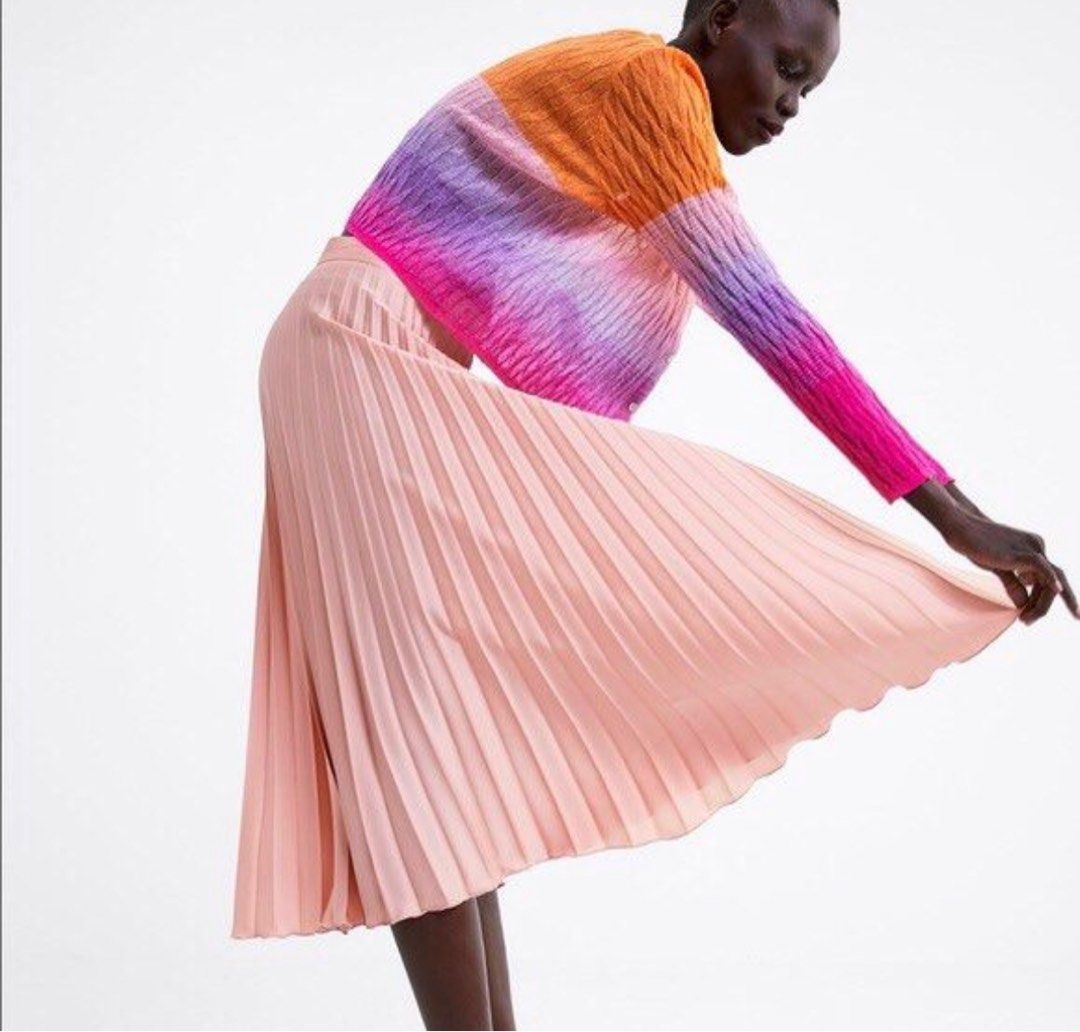 Dress with pleated skirt zara online