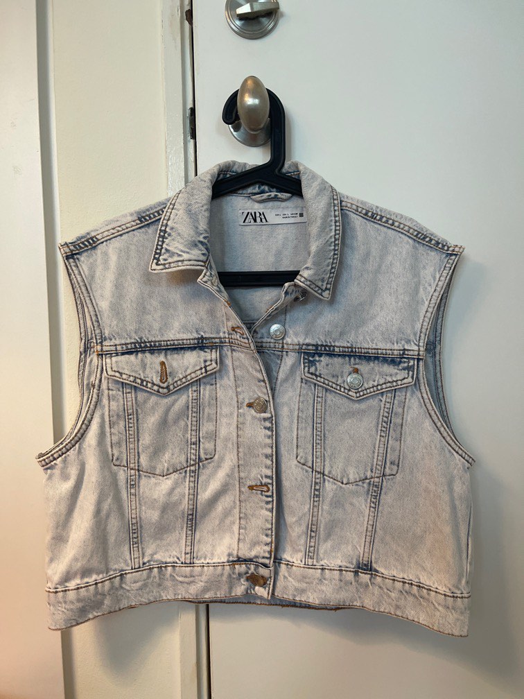 Zara denim vest top