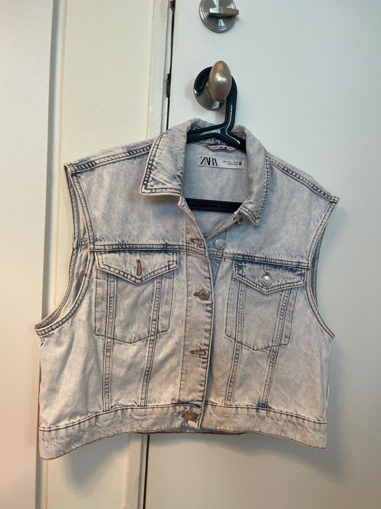 Zara denim vest top