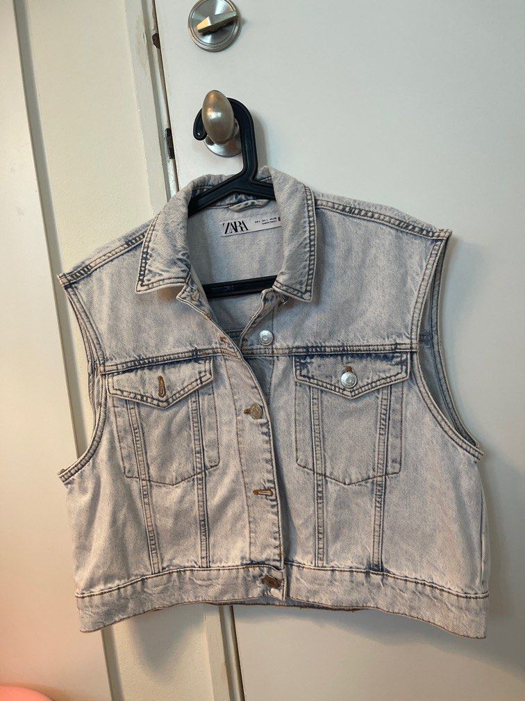 ZARA DENIM VEST STUD main image 1