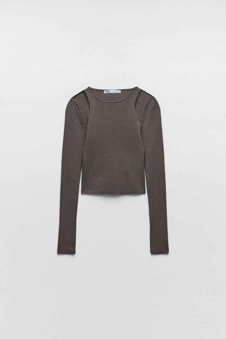 Zara ribbed cut out sweater on sale