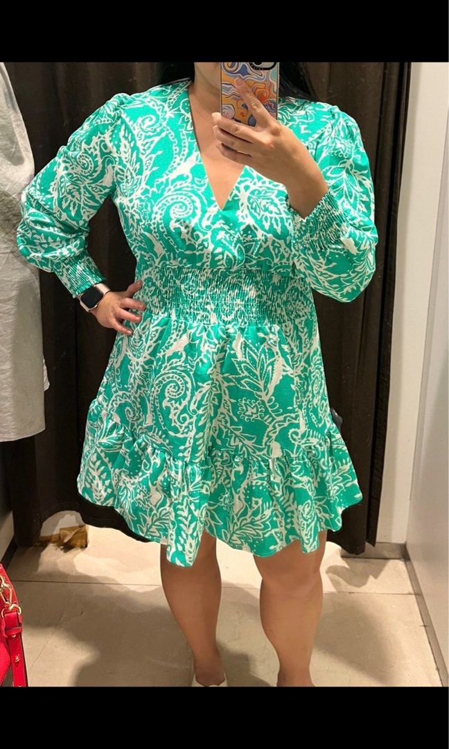 Zara Linen Blend Paisley Green Ruffle Mini Dress, Women's Fashion, Dresses & Sets, Dresses on Carousell Zara Linen Blend Paisley Green Ruffle Mini Dress, Women's Fashion, Dresses & Sets, Dresses on Carousell
