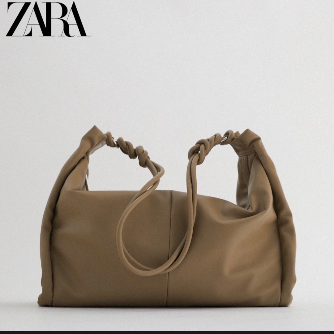 Zara TOTE BAG WITH GATHERED SIDE DETAIL