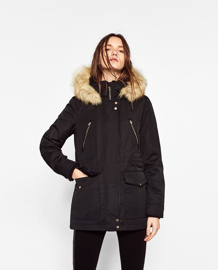 Zara fur hot sale lined coat