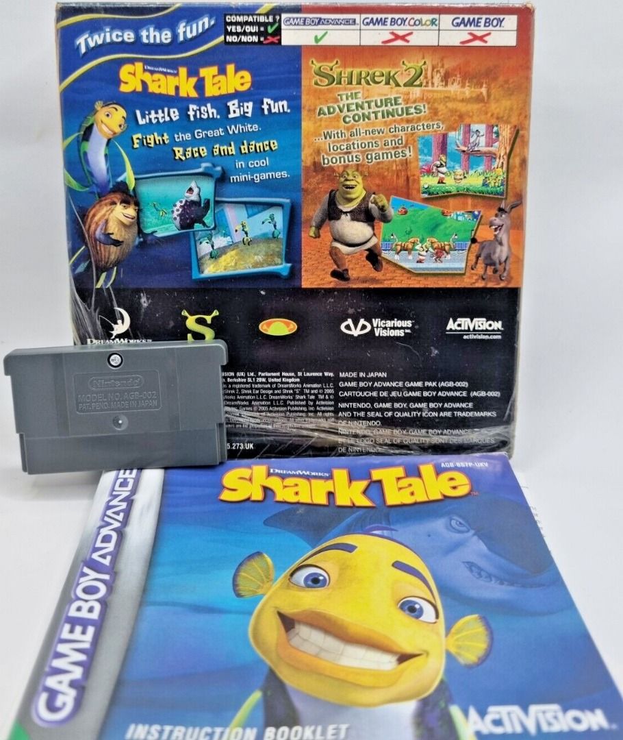 2 in 1 Game Pack: Shark Tale/Shrek 2 (Nintendo Game Boy Advance, 2005 ...