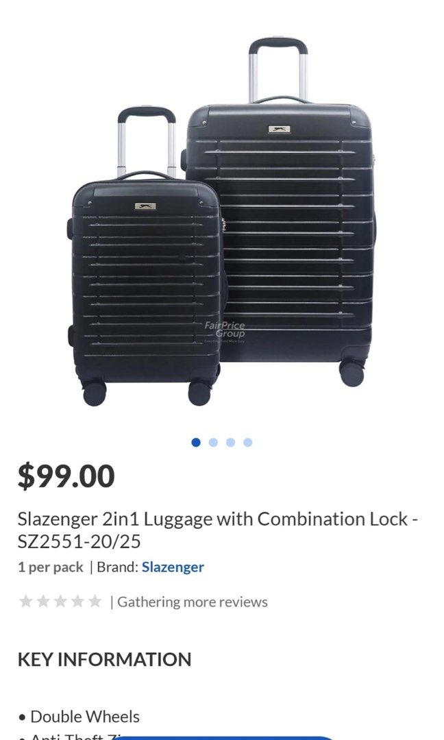 Slazenger luggage top lock