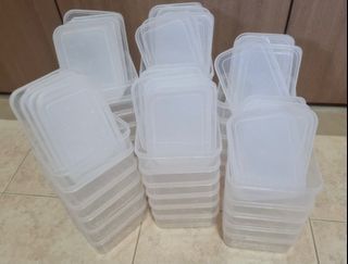 48 Pieces Food Storage Silicone Seal 33.8 Oz Square Tall Quick Lock 1000ml  - Food Storage Containers - at 