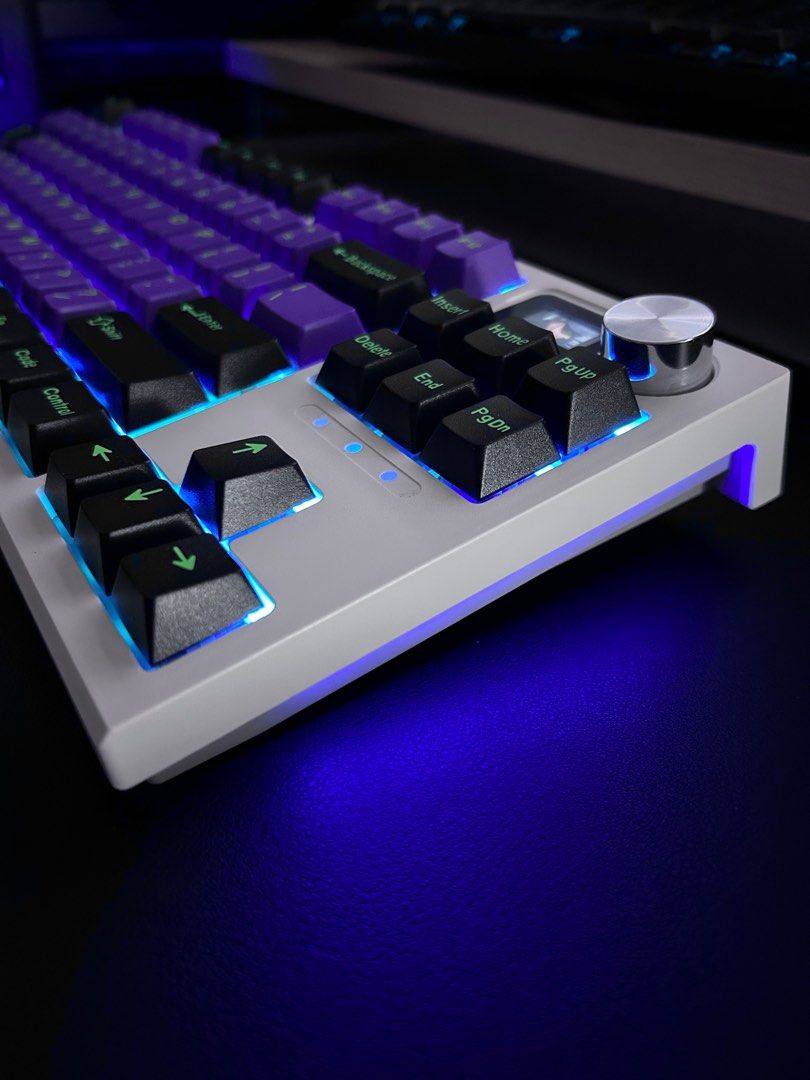 Screen Keycaps 87% TKL Custom Mechanical Keyboard (Mecha Keycaps) - LED screen + Knob ...