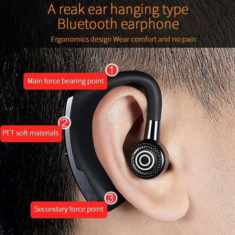 V8 Bluetooth Wireless Headset Bluetooth Wireless Headset Hands-free Headset  Clip-on Headset