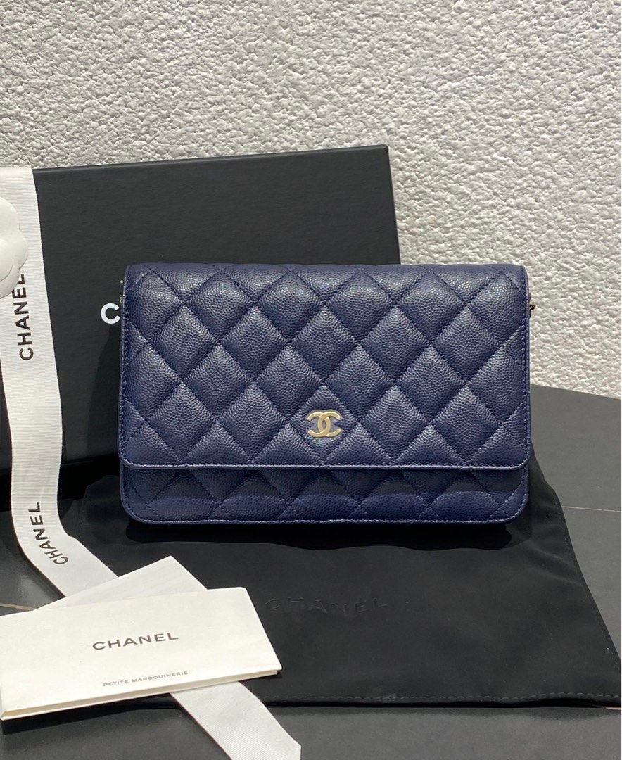 Authentic Chanel Woc Caviar blue Luxury Bags Wallets on Carousell