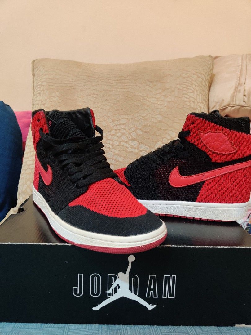 Air jordan 1 retro high flyknit red deals