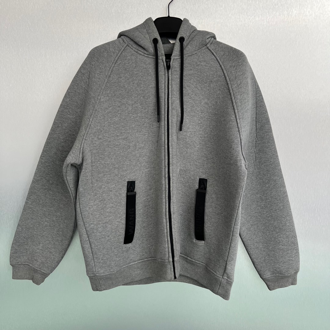 Alexander Wang X H M Hoodies Jacket With Zipper Size L Grey Men s Fashion Coats Jackets and Outerwear on Carousell