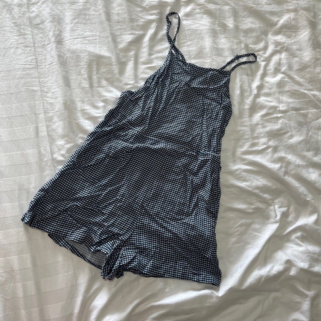 American Apparel Checkered Jumpsuit Romper