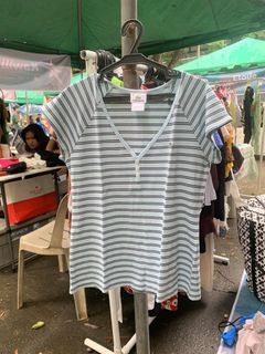 Athleisure Gym Workout Casual Stripe Lacoste Top
