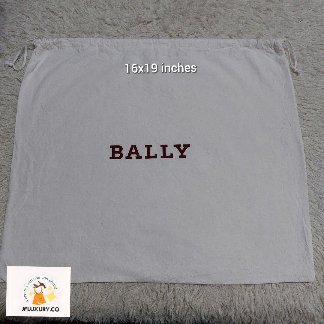 Authentic Bally dust bag 16x19 inches (Category: Luxury Bags & Wallets) located in Manila. Submitted by jfluxury.co (Listing ID 1264474670, Image 1). Description: excellent condition no flaws bought in Japan 🇯🇵 💯% Authentic. 😊 Money back guarantee. 😊 Clean and ready to use na po.