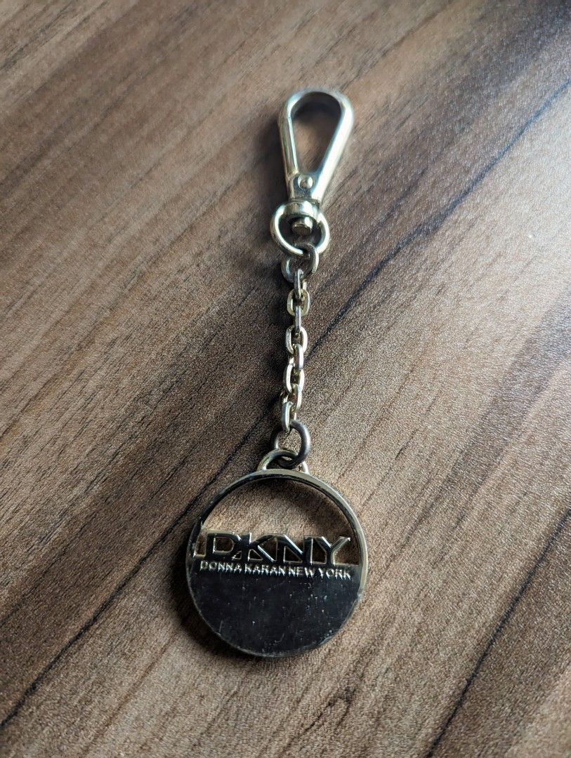 Authentic DKNY Keychain gold color