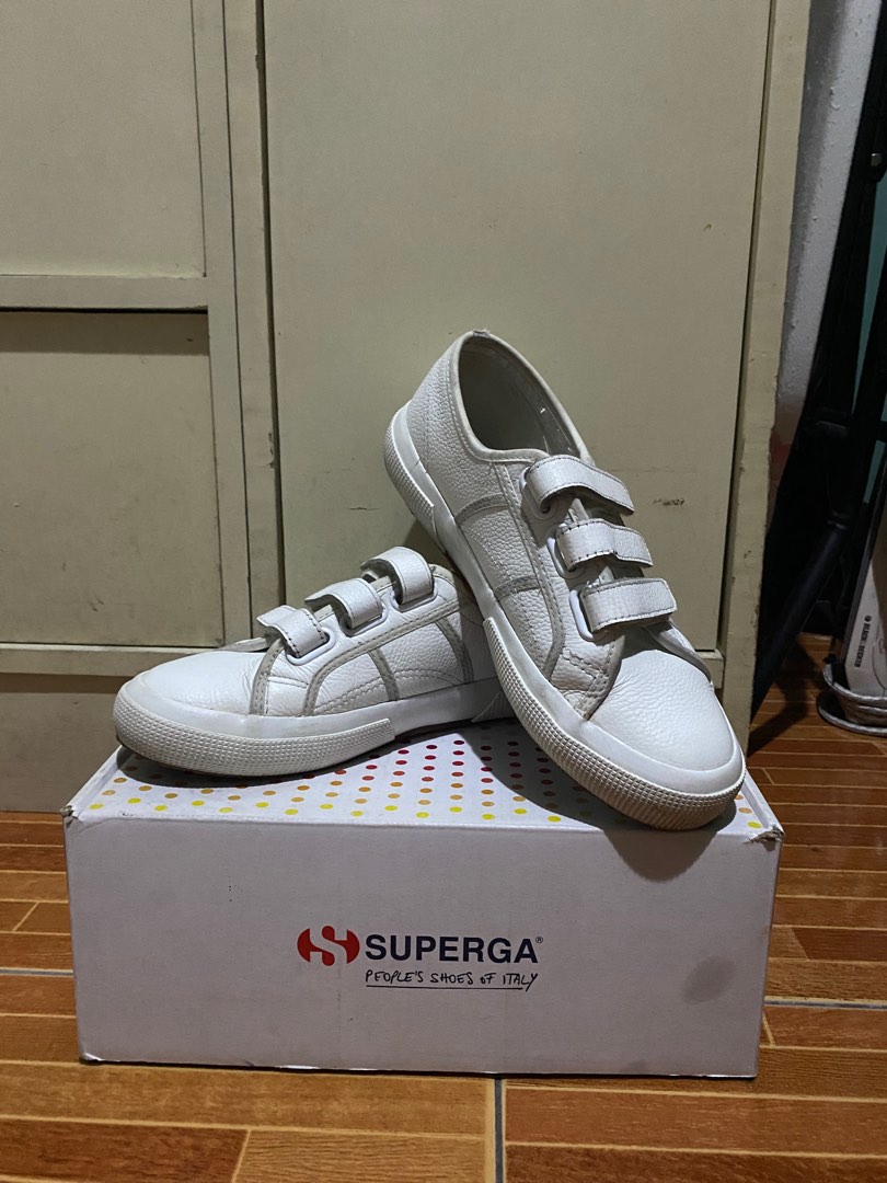 AUTHENTIC SUPERGA LEATHER STRAP WHITE Women s Fashion Footwear