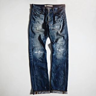 Back Number Ripped & Splatter Fadded Jeans