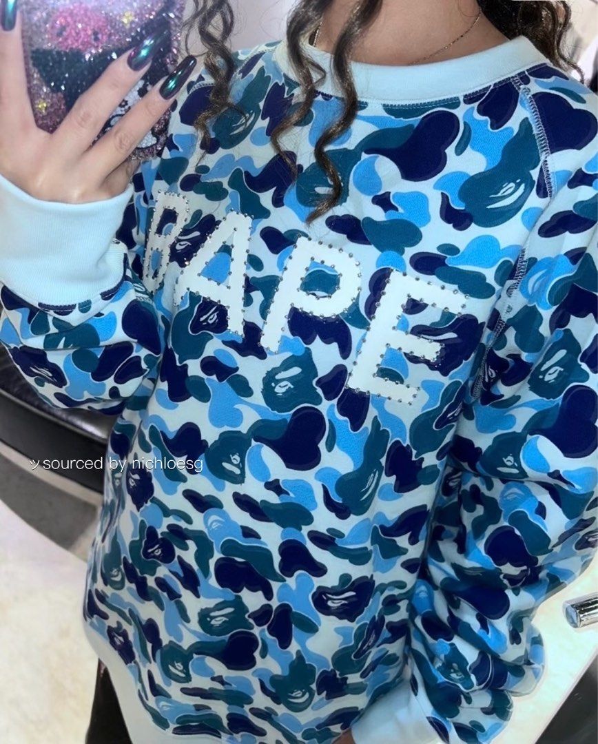 BAPE ABC CAMO CRYSTAL STONE CREWNECK