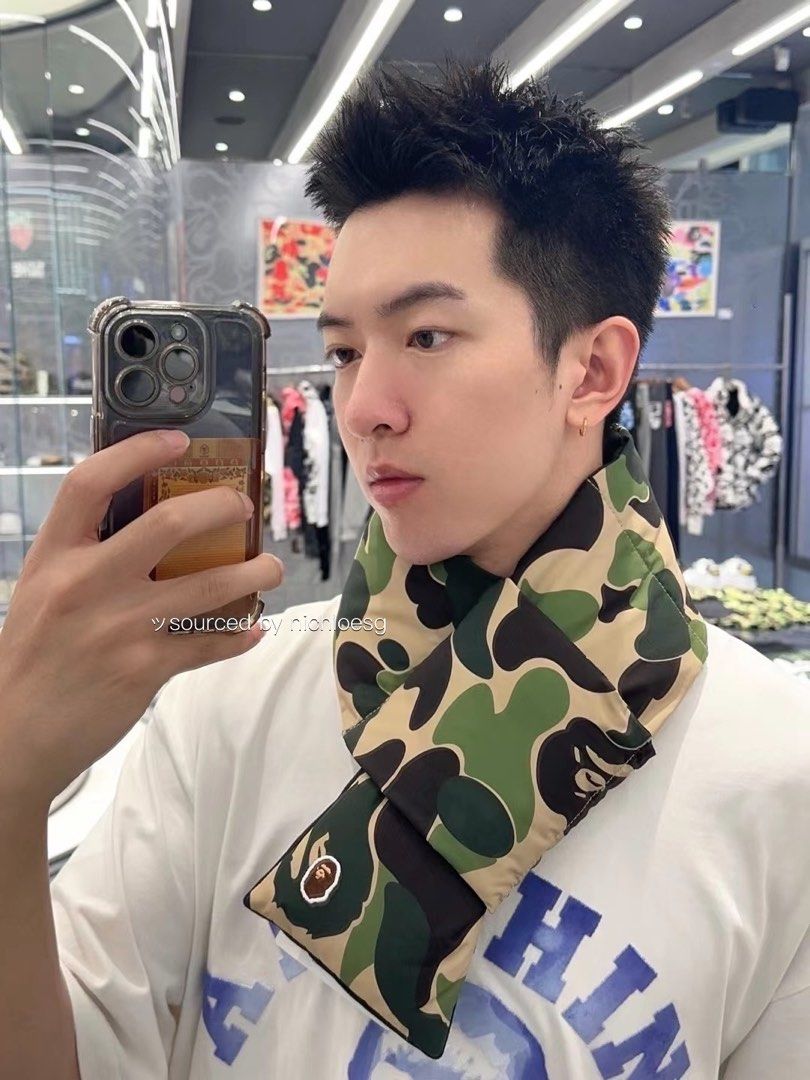 ABC CAMO POCKET FLEECE SCARF BLUE