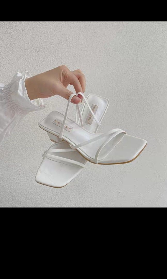 White sandals hotsell slip on
