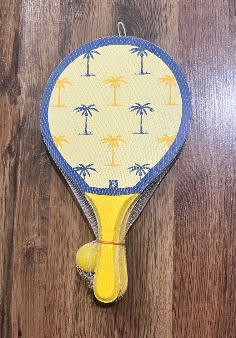 Beach Tennis Racket Set Woody Racket - Yellow, Sports Equipment, Sports ...