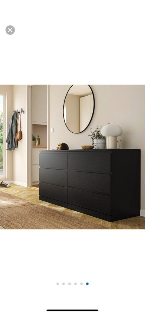 MALM Chest of 6 drawers, black-brown, 160x78 cm - IKEA