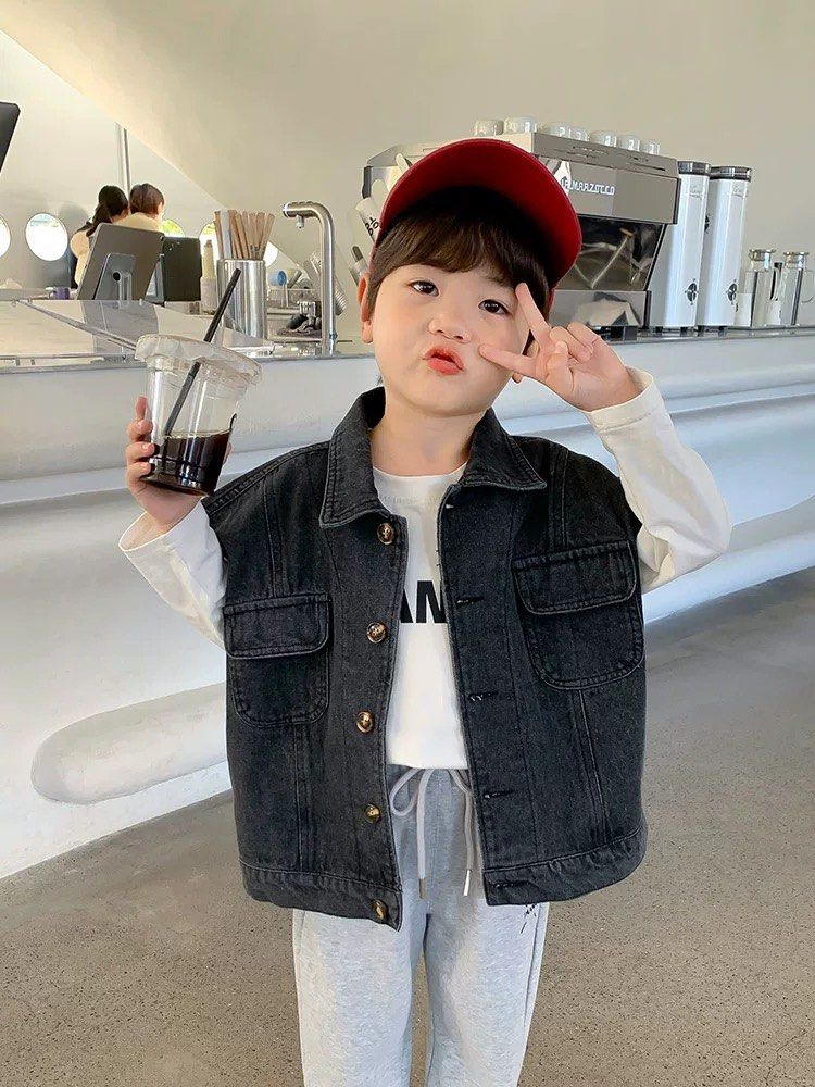 Childrens black top denim jacket