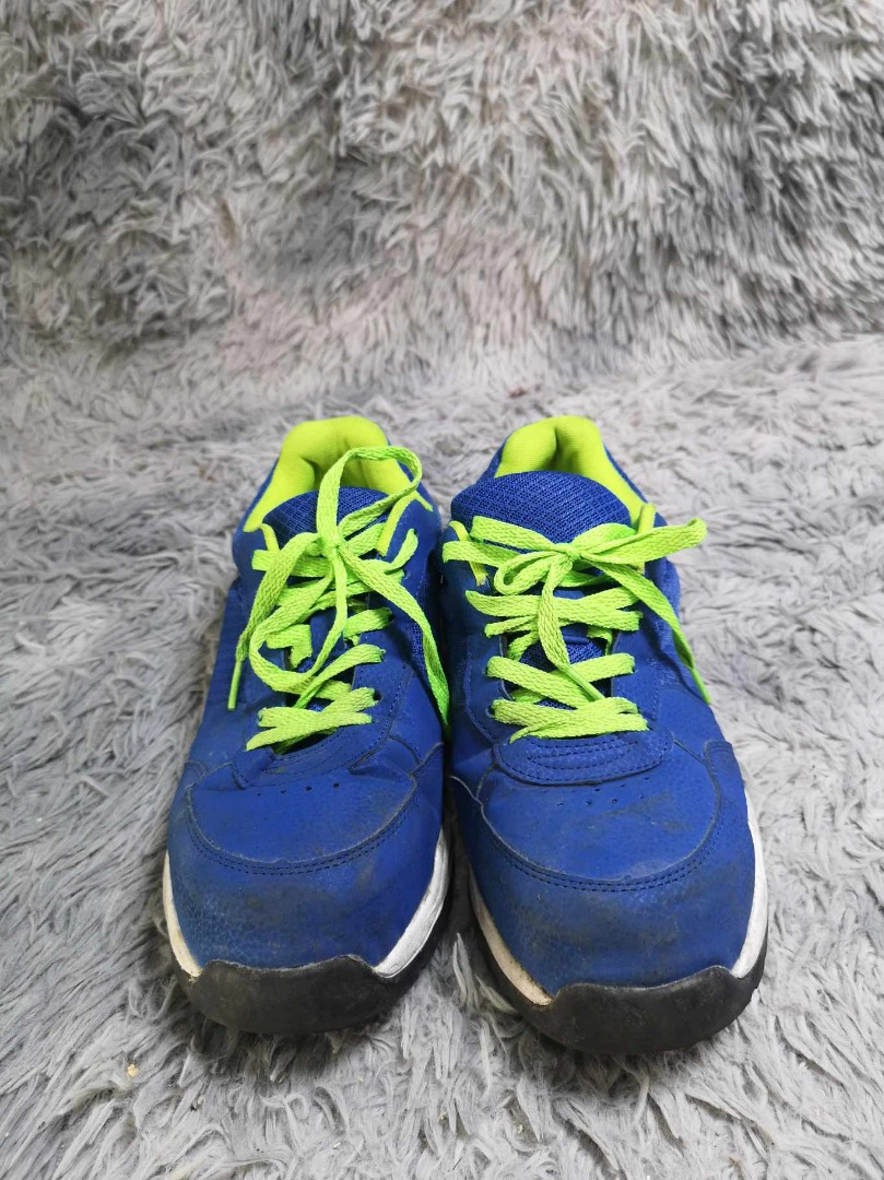 Blue Neon Green Rubber Sneakers