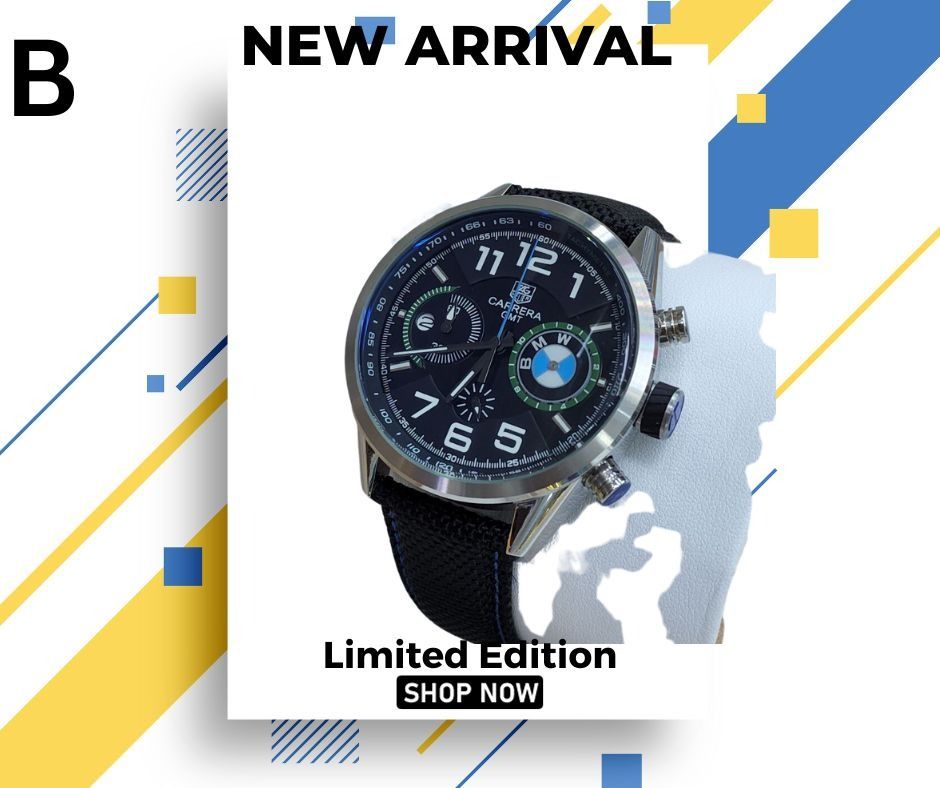 B M W Men Watch Battery Chronograph Japan movement Luxury