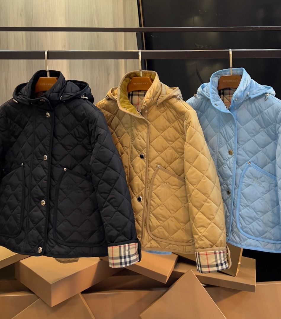 BN Authentic Burbery Diamond Quilted Nylon Short Cotton Jacket